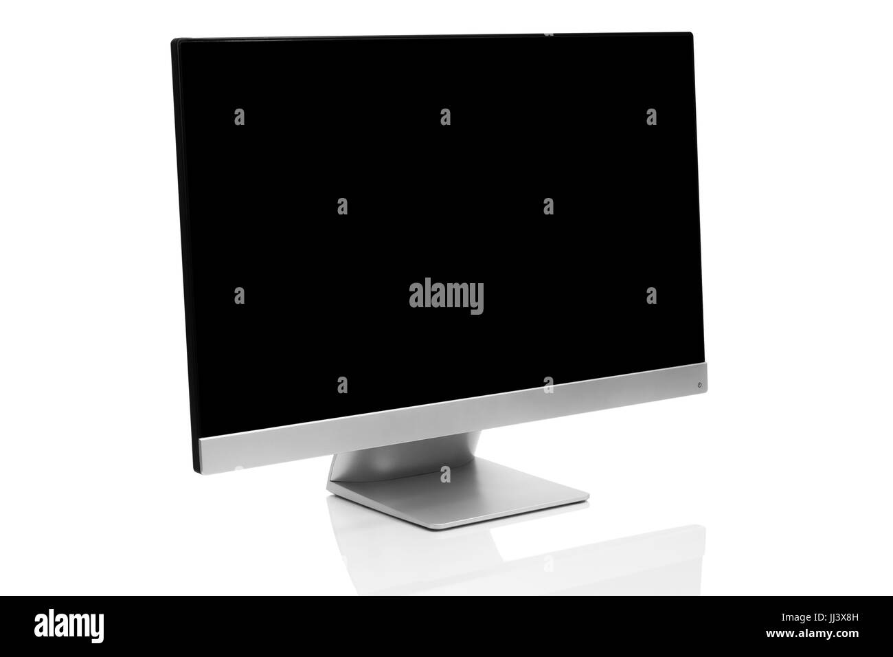 Sleek modern business monitor on white background with reflection Stock Photo