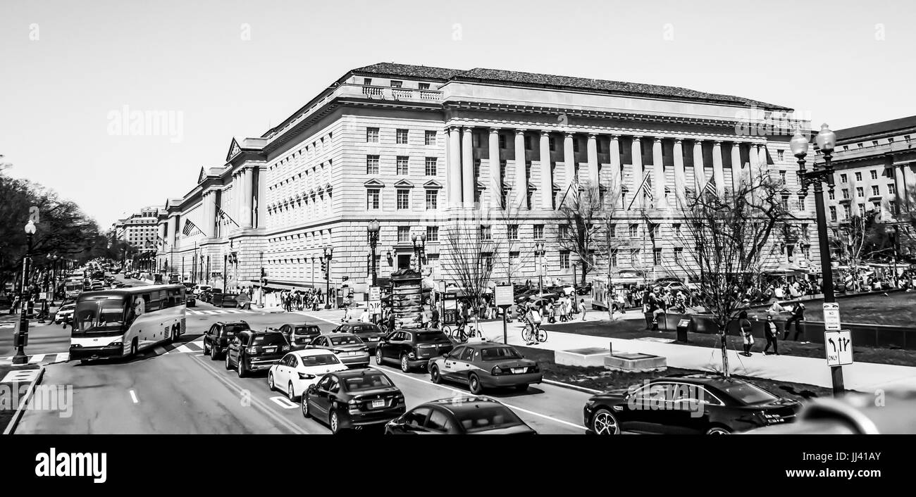 Bureau of Engraving and Printing in Washington DC - WASHINGTON / DISTRICT OF COLUMBIA - APRIL 8, 2017 Stock Photo