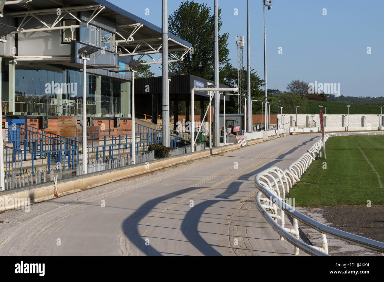 The grehound racing track at Drumbo Park Greyhound Stadium, Northern
