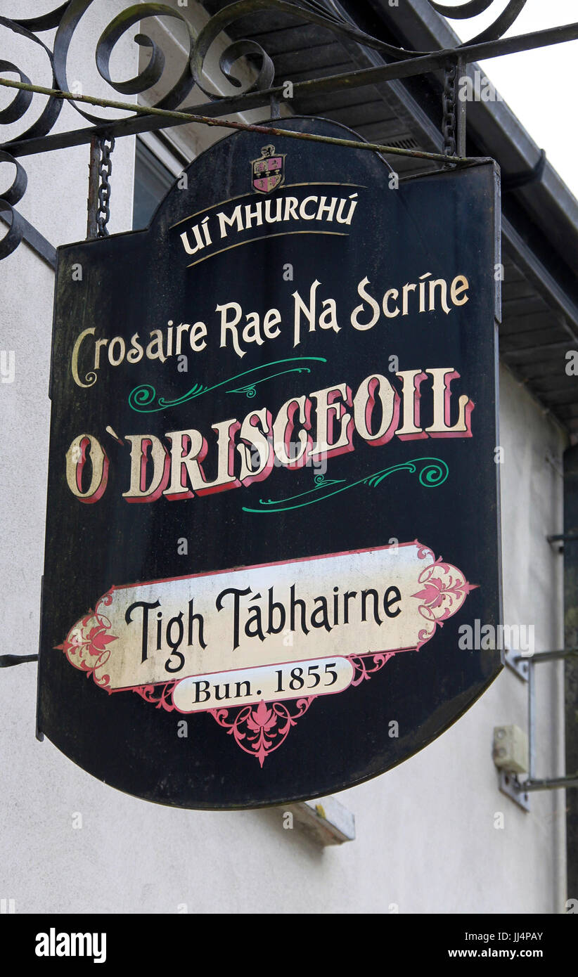 O Drisceoil Pub sign at Reenascreena in County Cork Stock Photo
