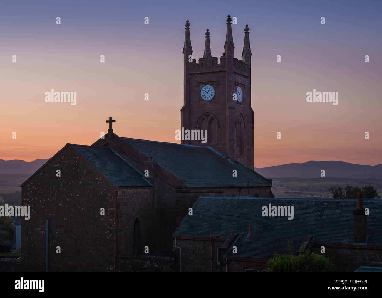 Kippen Parish Church - Sunset Stock Photo