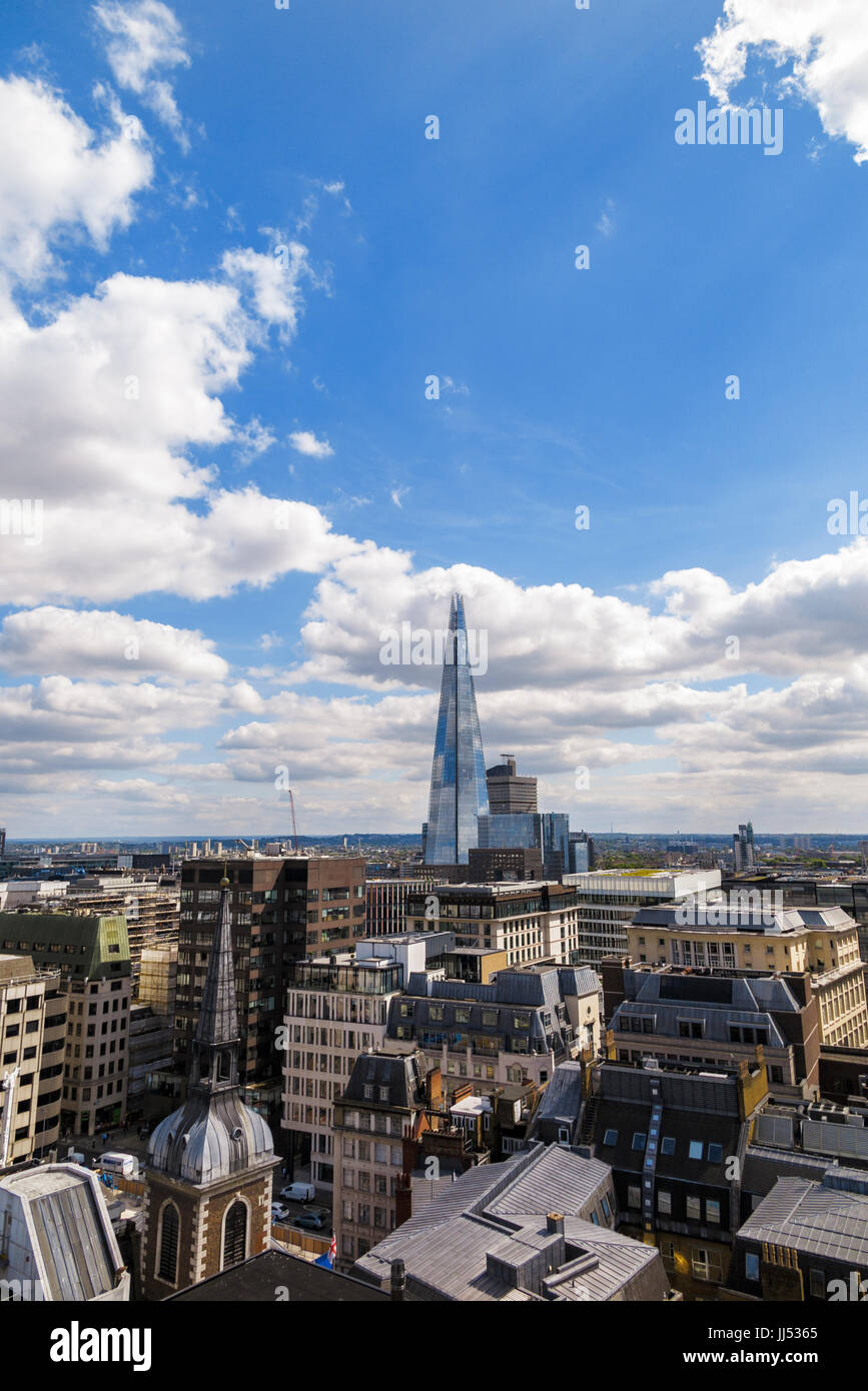 The iconic Shard skyscraper on the skyline, the tallest building in western Europe, in the London Bridge Quarter, Borough of Southwark, London SE1 Stock Photo
