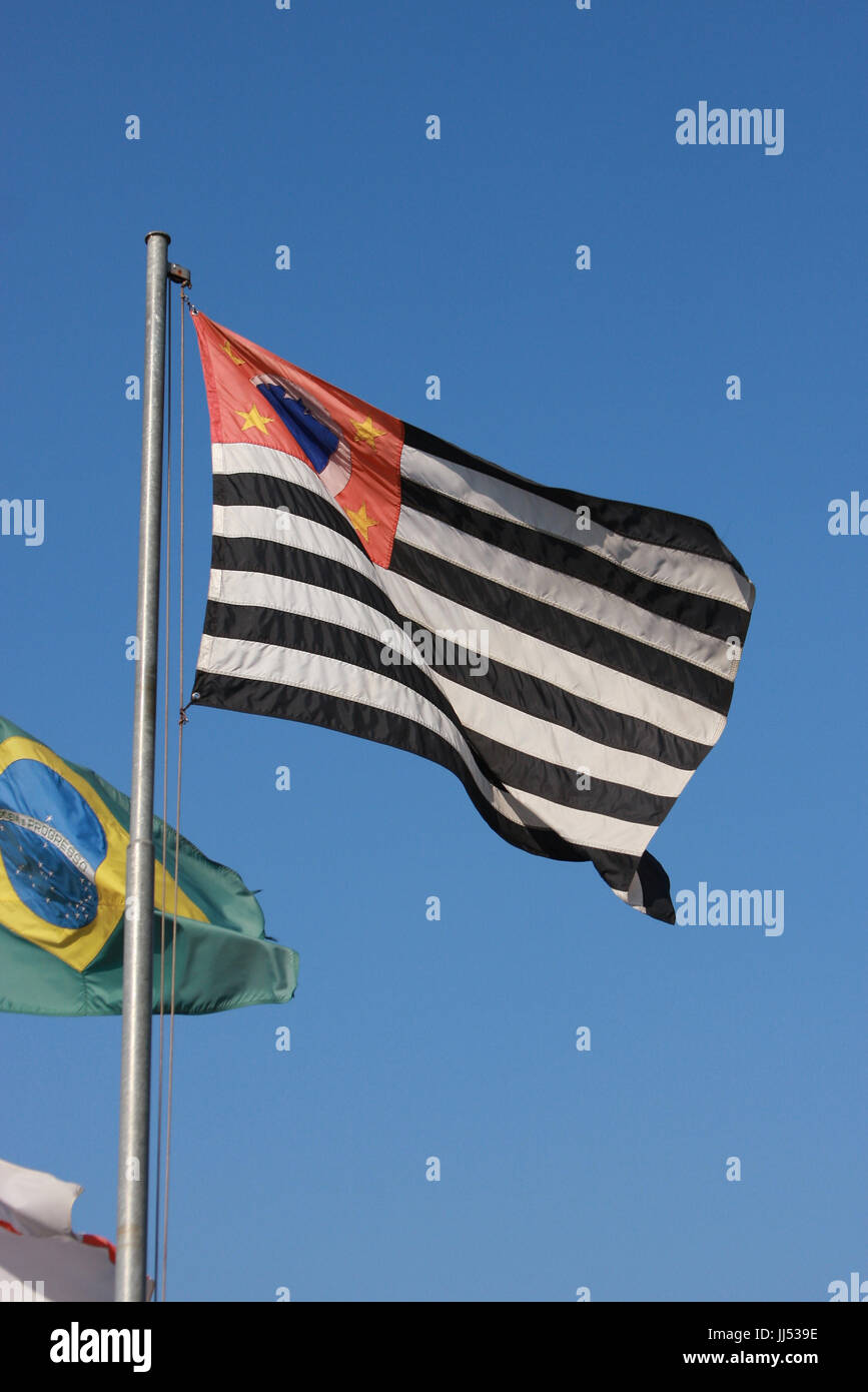 Flag, São Paulo, Brazil Stock Photo