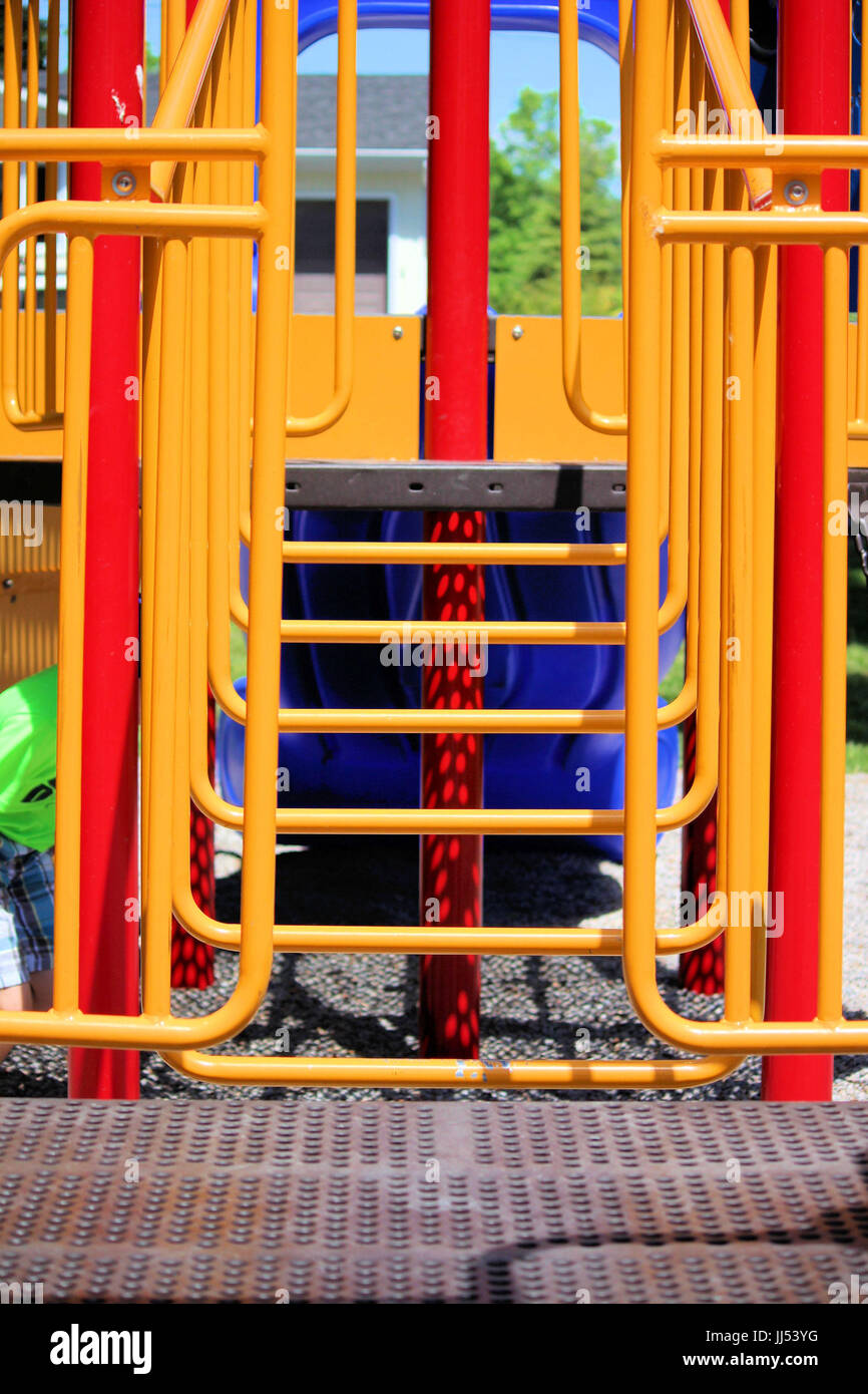 Yellow Stairs in Playground Stock Photo - Alamy