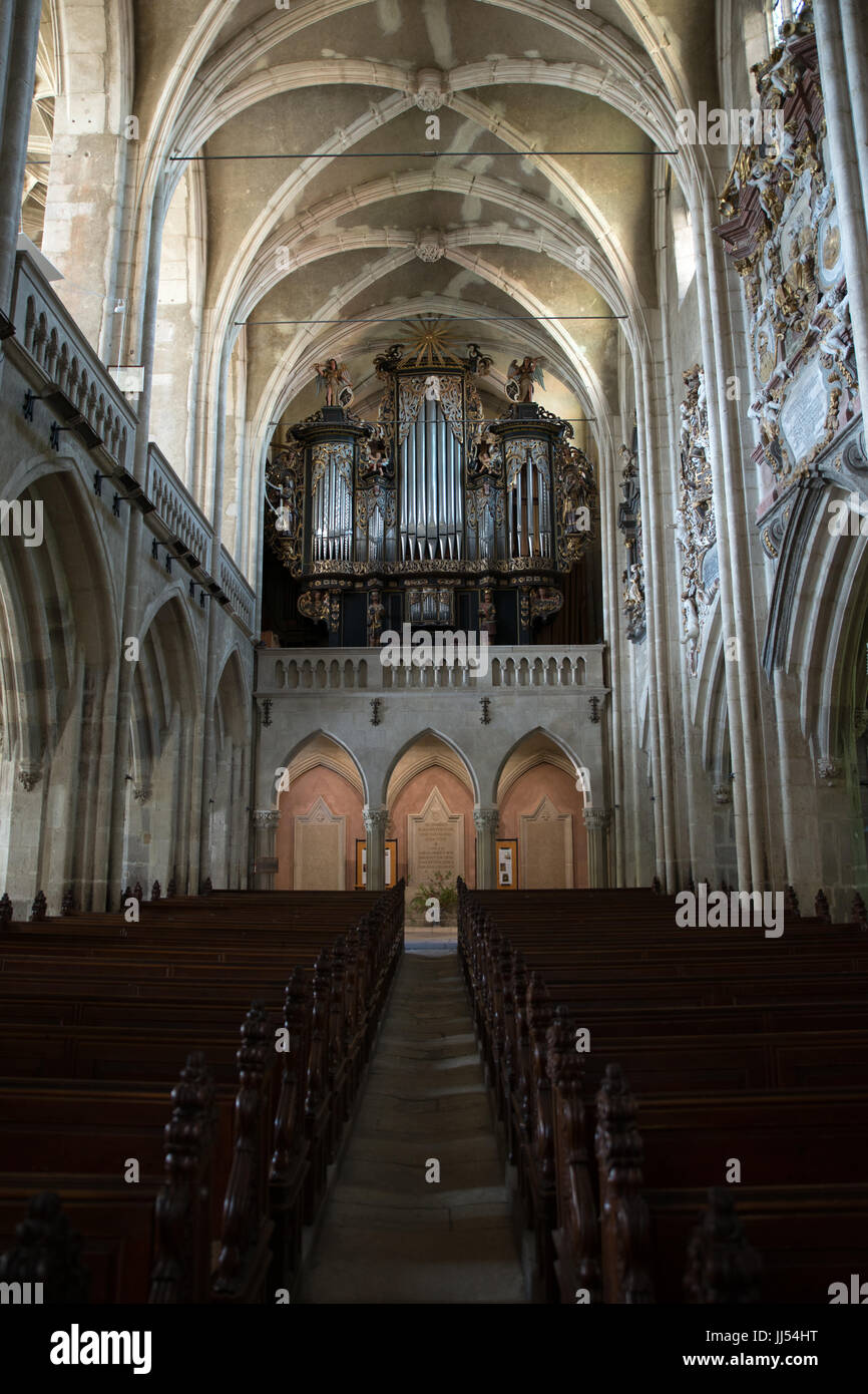 View of the interior of the Lutheran Cathedral of Saint Mary, Sibiu, Transylvania, Romania Stock Photo