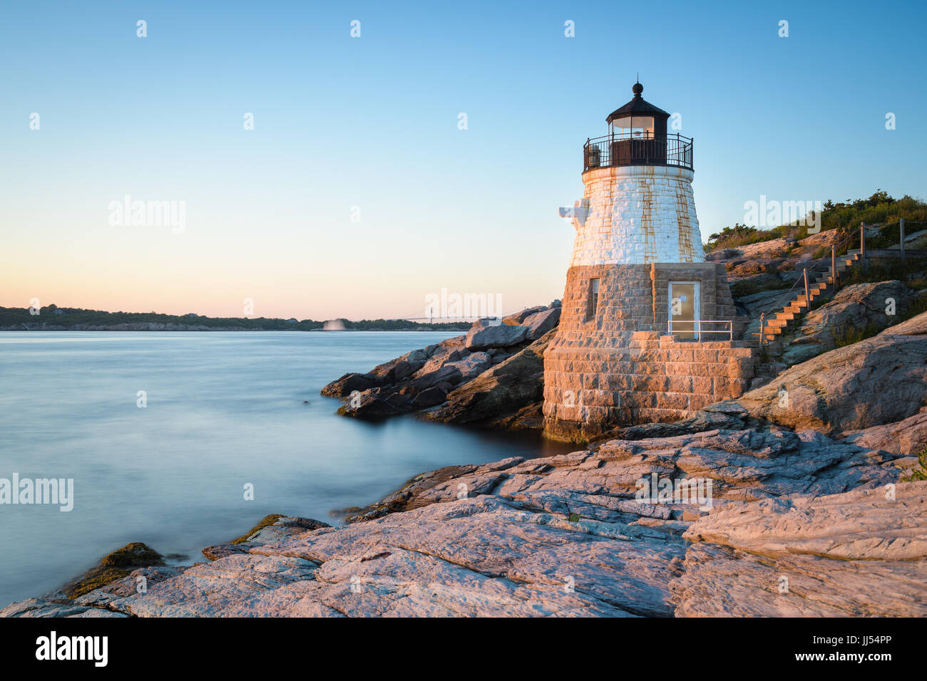 Sunset at Castle Hill Lighthouse on Newport, Rhode Island 1 Stock Photo