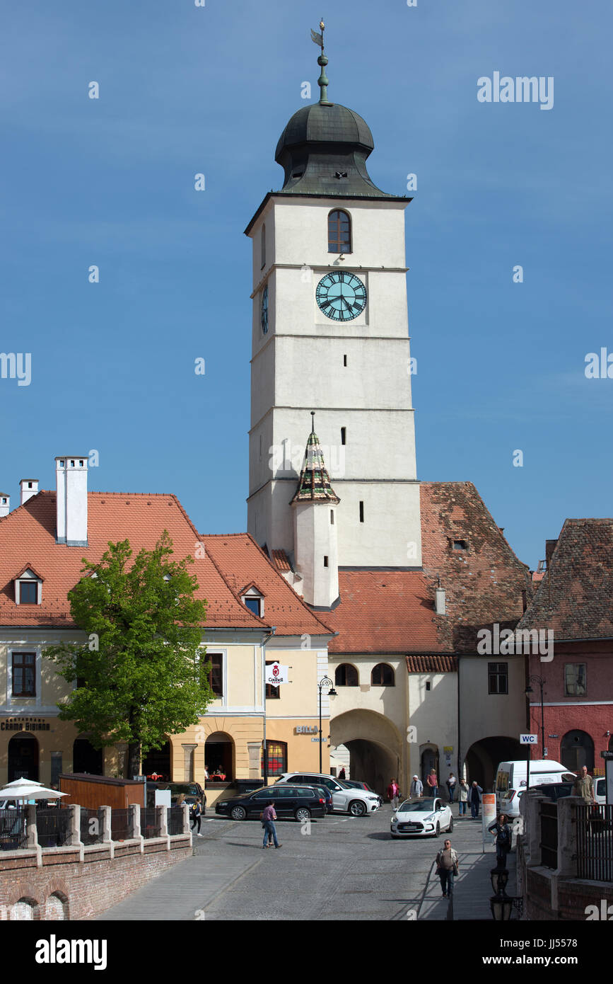 Council Tower, Sibiu, Transylvania, Romania Stock Photo