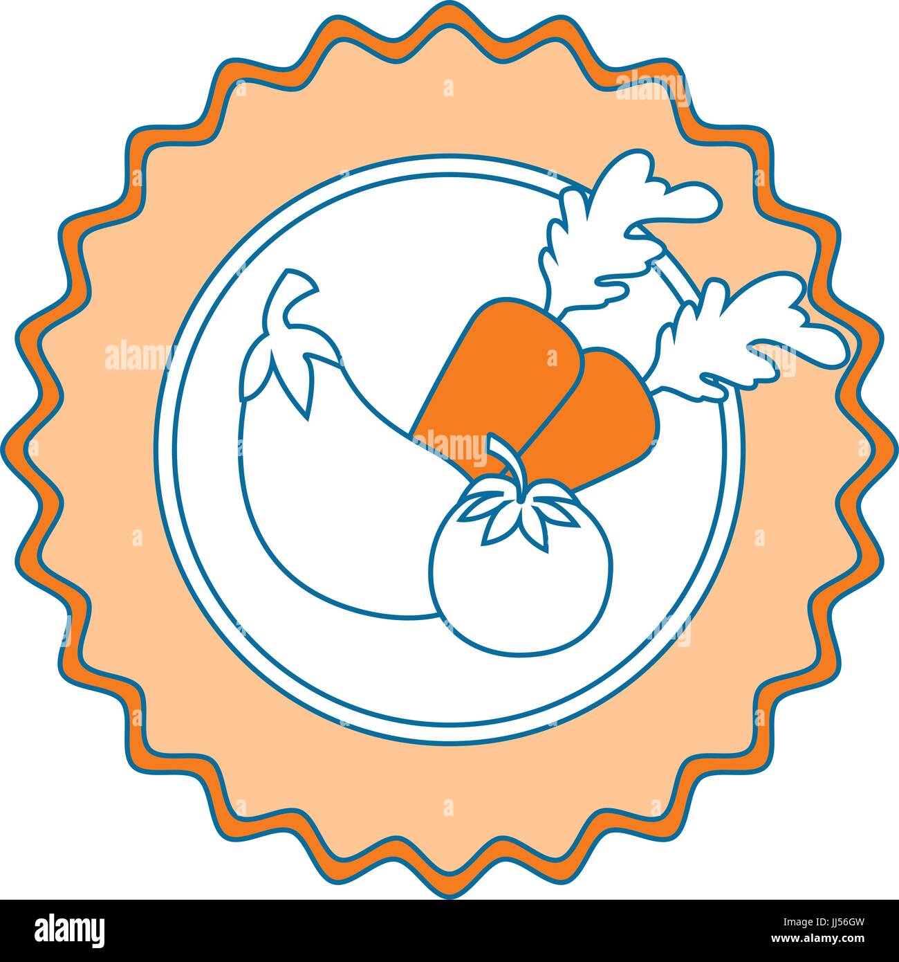 isolated round icon vegetables icon vector illustration graphic design ...