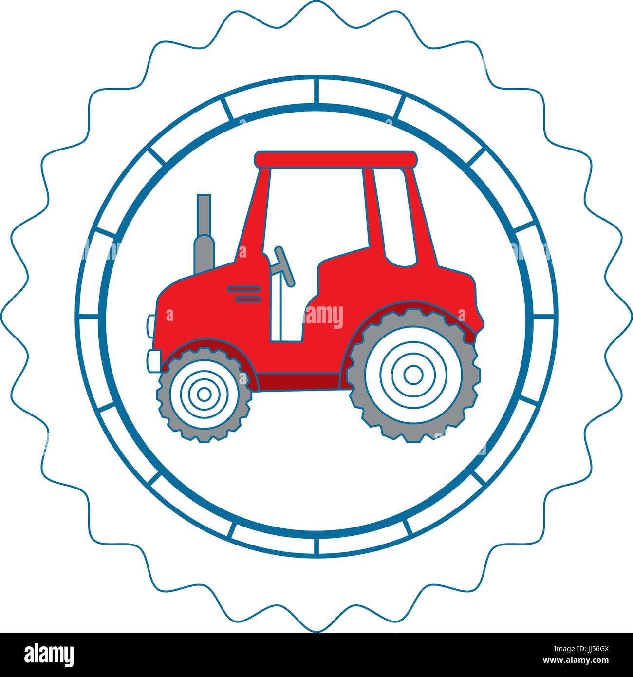 isolated tractor round icon icon vector illustration graphic design ...