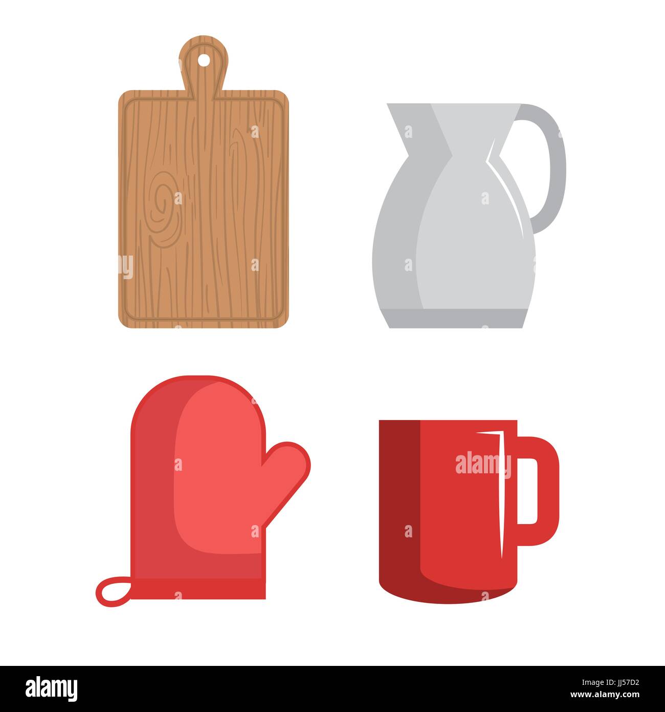 Colorful kitchenware set over white background vector illustration ...