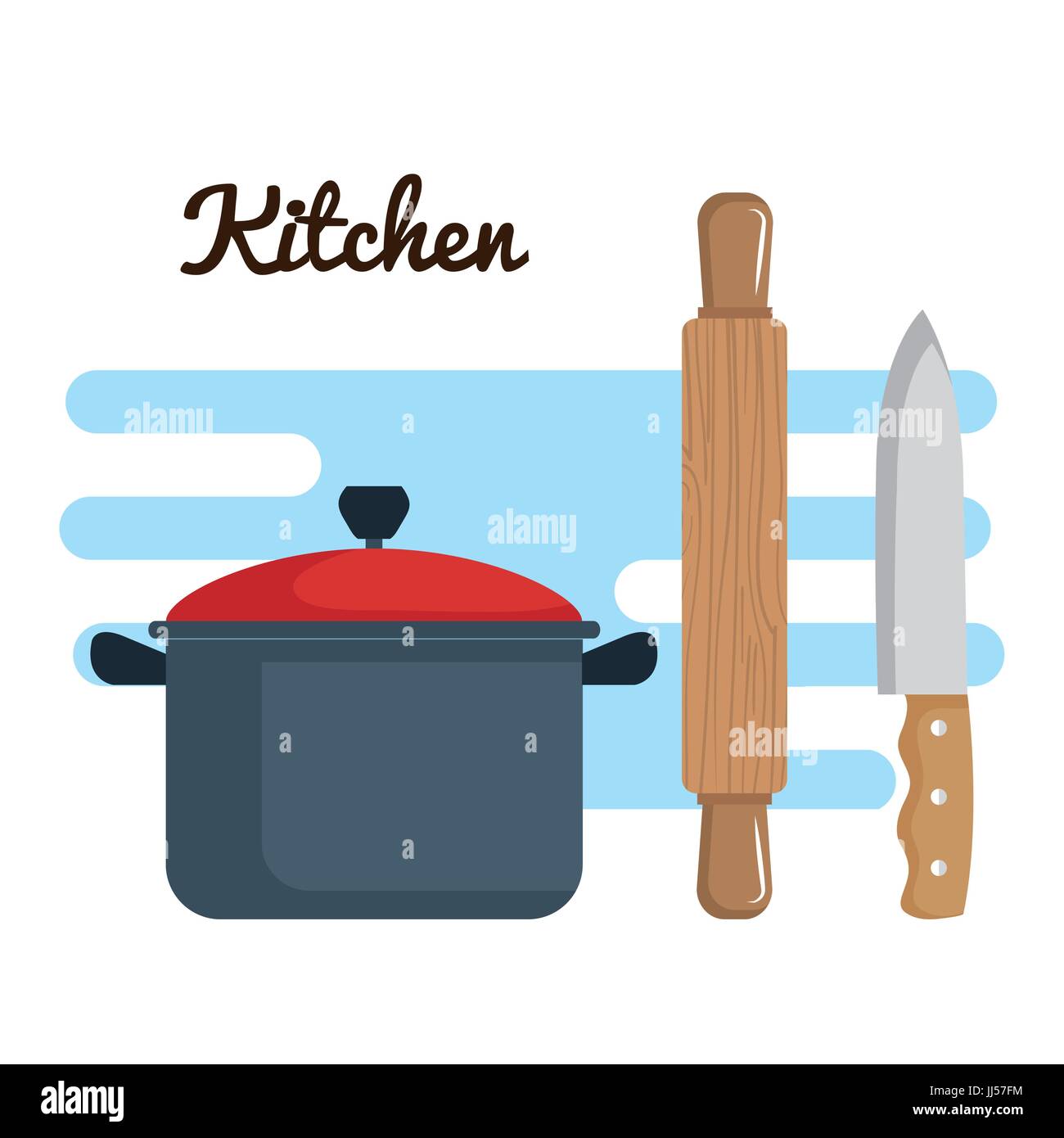 colorful kitchen utensils over white background vector illustration ...