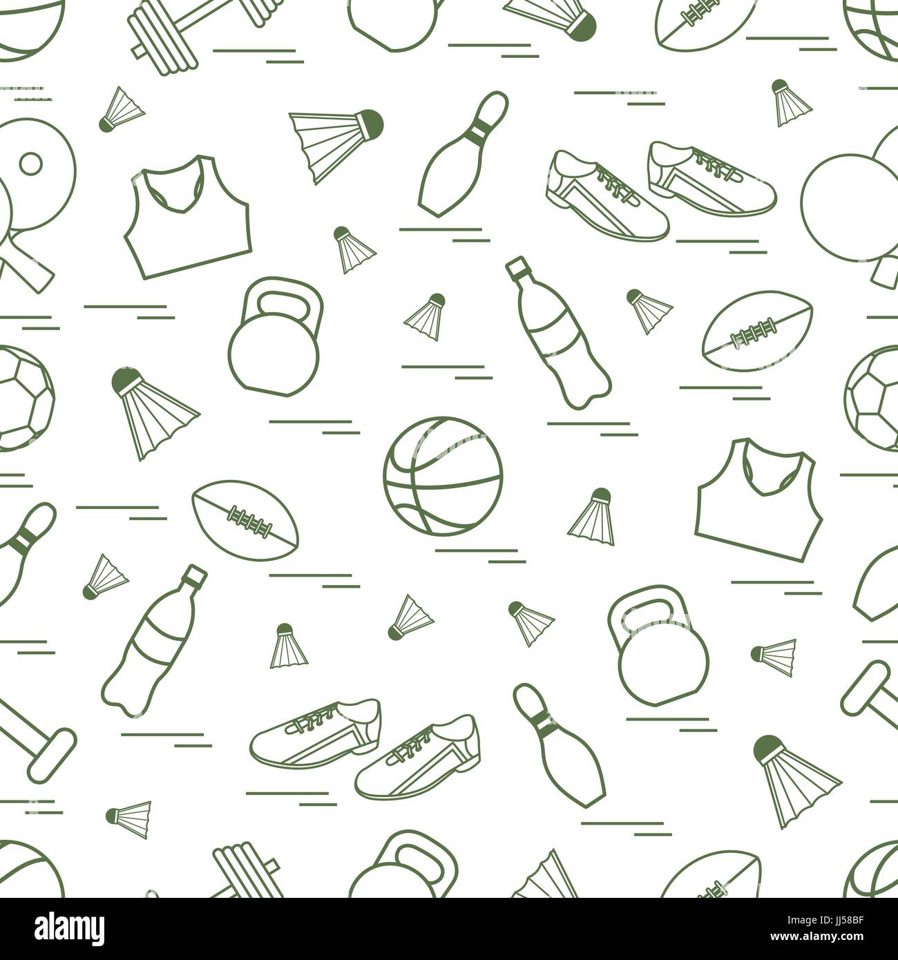 Sports Spring Pattern Seamless pattern on the sports theme. Vector illustration sports and ...