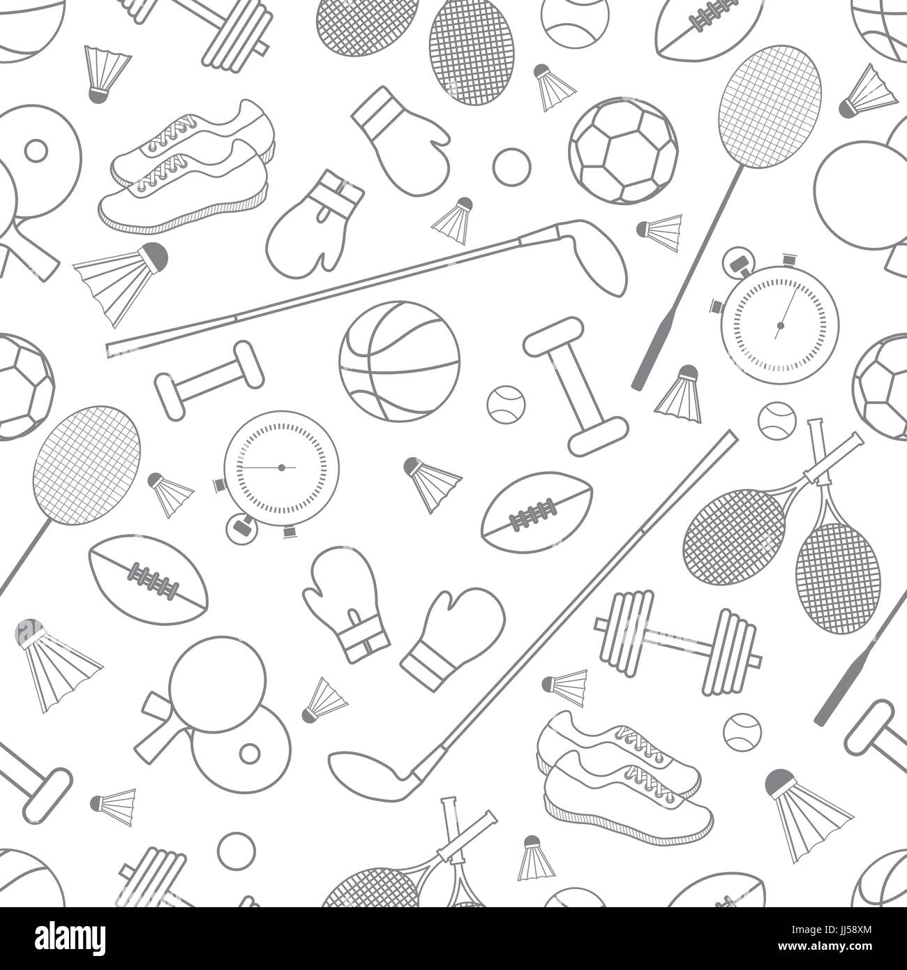 Seamless pattern on the sports theme. Vector illustration sports and  fitness equipment. Series of Sporting Patterns Stock Vector Image & Art -  Alamy