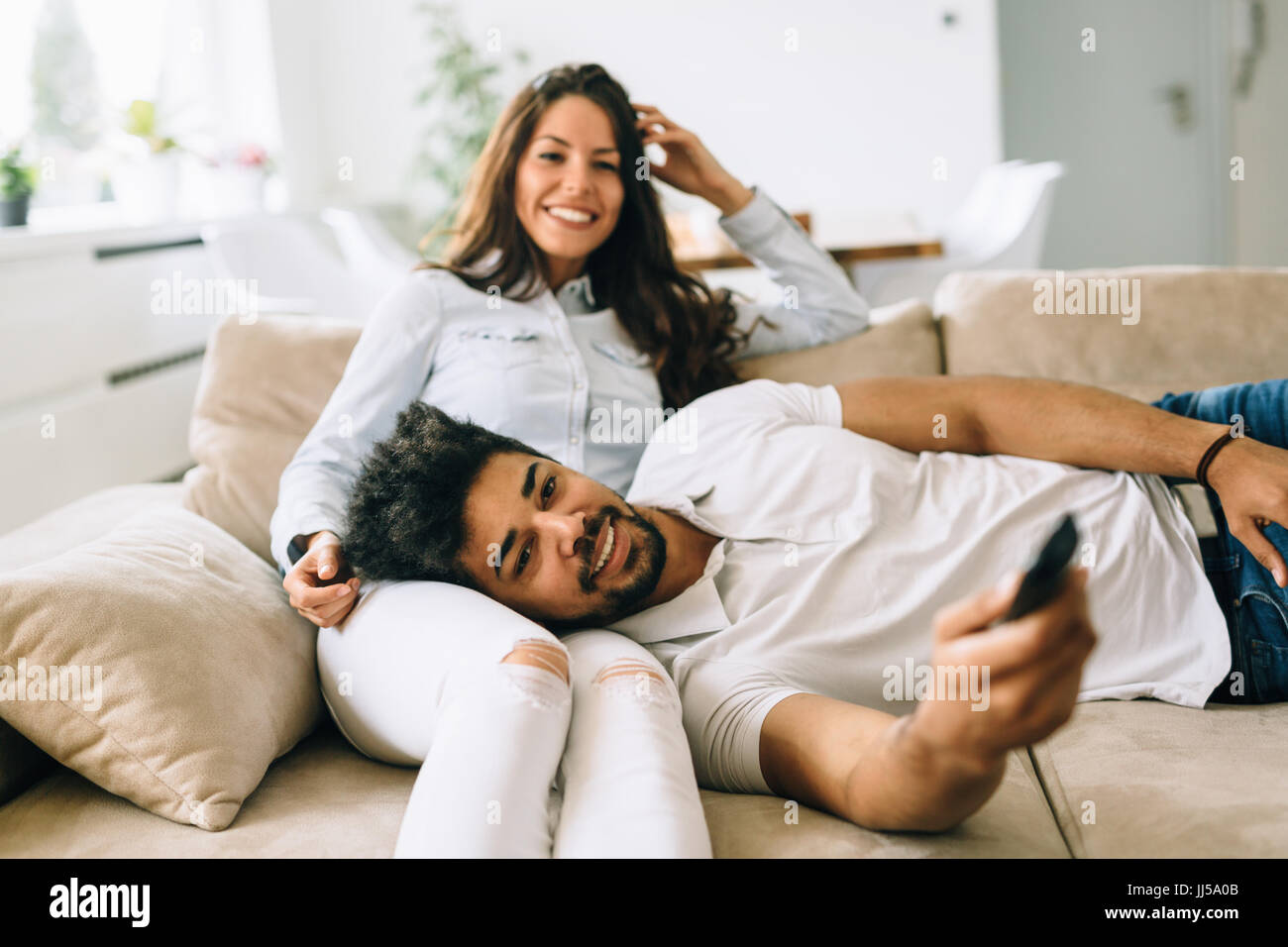 Picture of happy couple spending time together Stock Photo