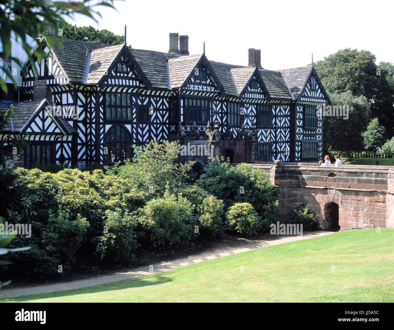 Speke Hall, Liverpool, National Trust Elizabethan manor house dating from 1598, once the home of a slave trader Stock Photo