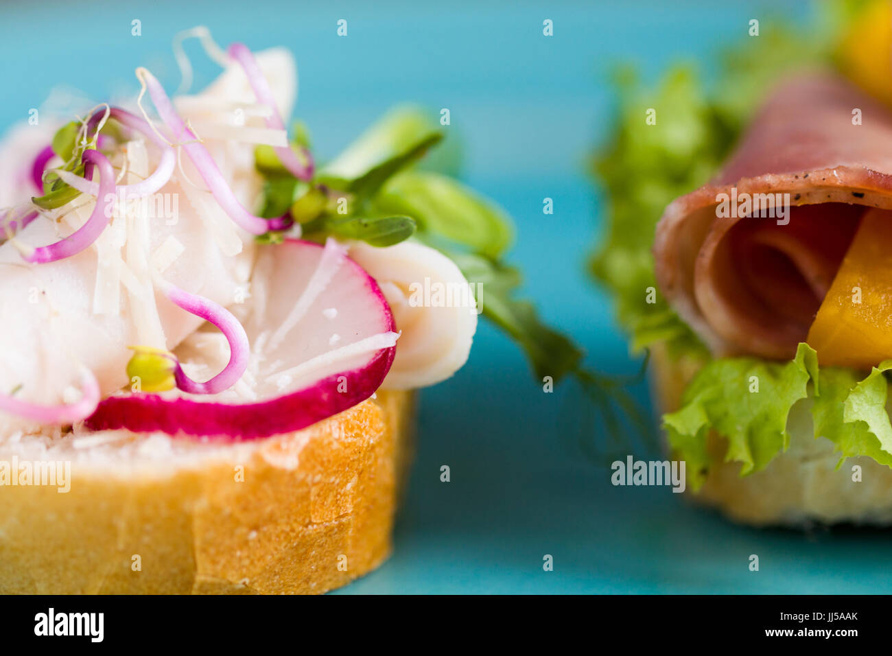 Small sandwiches for quick break time Stock Photo Alamy