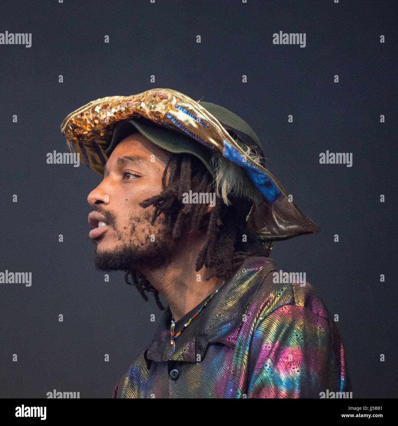 Pori, Finland. 15th July 2017. Sun Ra Arkestra performs at the 2017 edition of the Finnish Pori Jazz Festival. Stock Photo