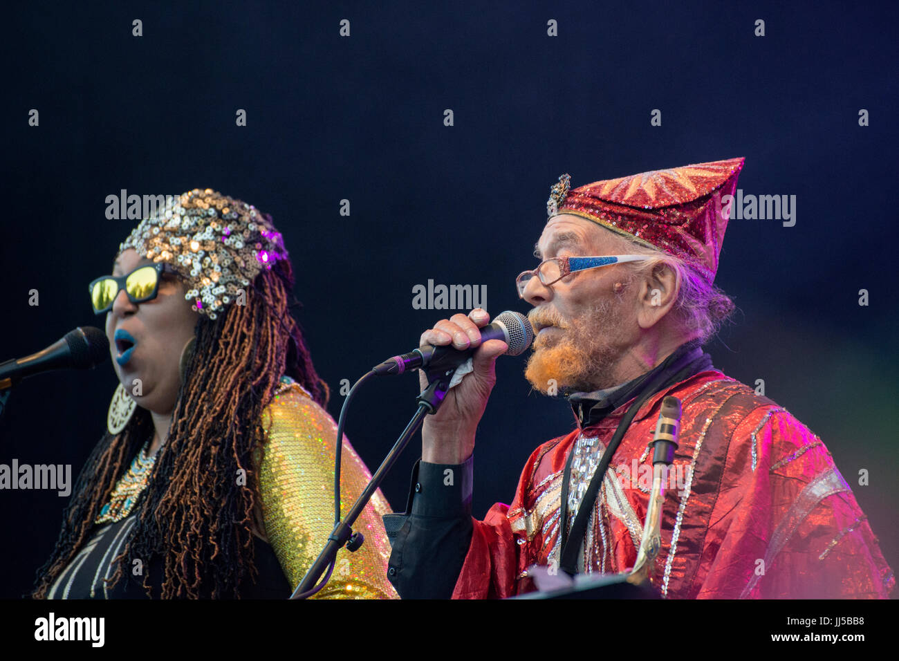 Pori, Finland. 15th July 2017. Sun Ra Arkestra performs at the 2017 edition of the Finnish Pori Jazz Festival. Stock Photo