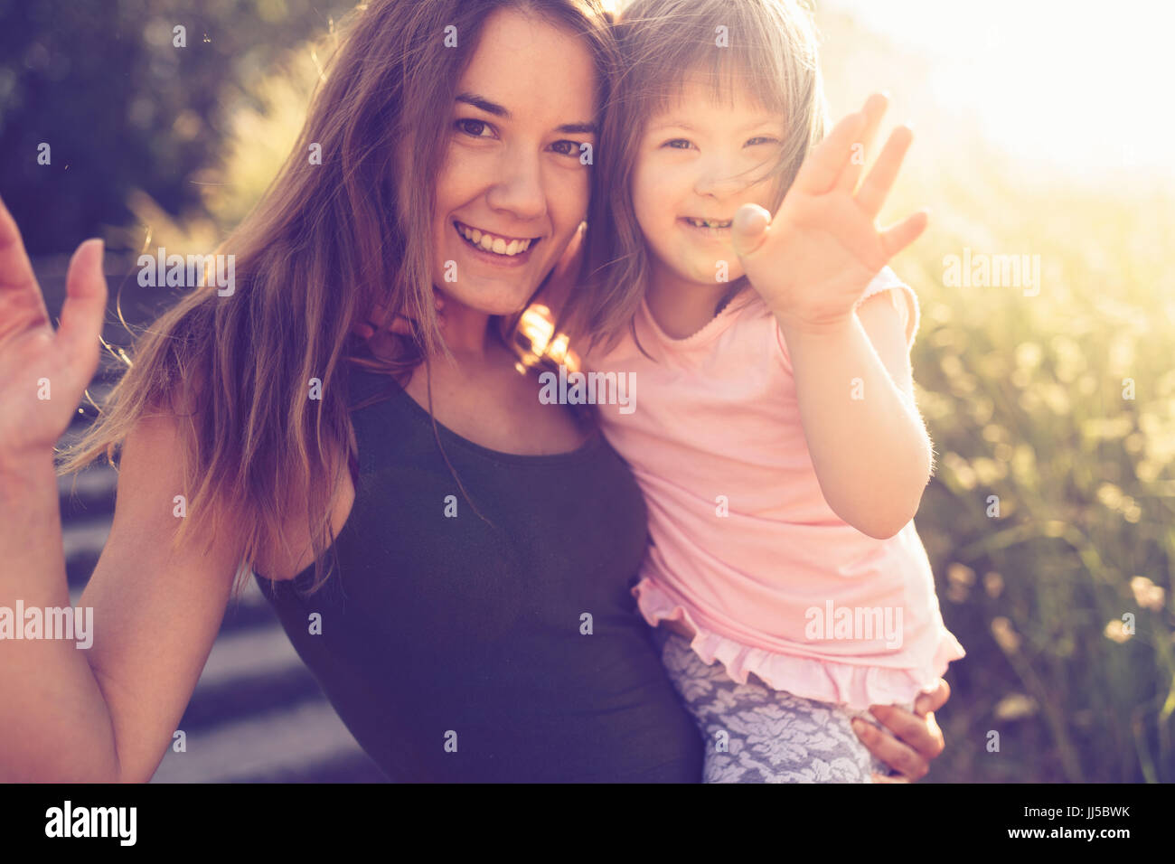 Picture of mother and child with special needs Stock Photo