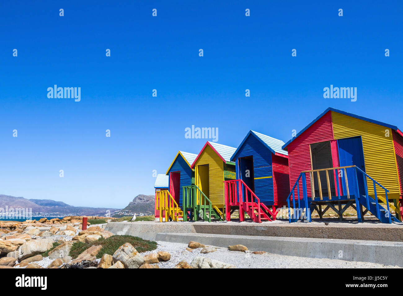 Colourful beach houses in cape town hires stock photography and images