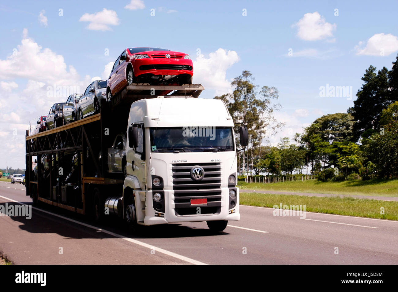 Car carrier truck, Brazil Stock Photo