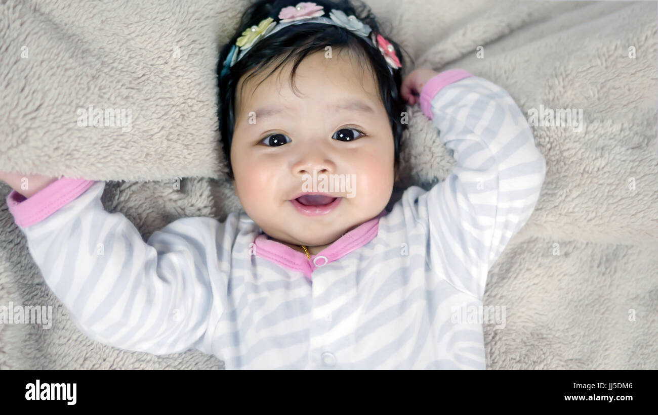 asian baby girl Stock Photo