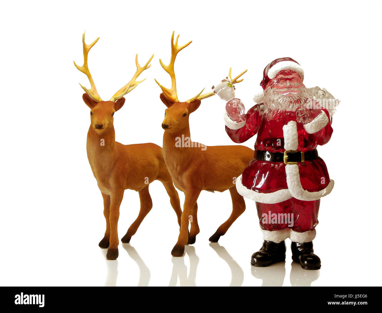 Christmas decoration, Santa Claus, deer, object, miniature, Christmas, Brazil Stock Photo