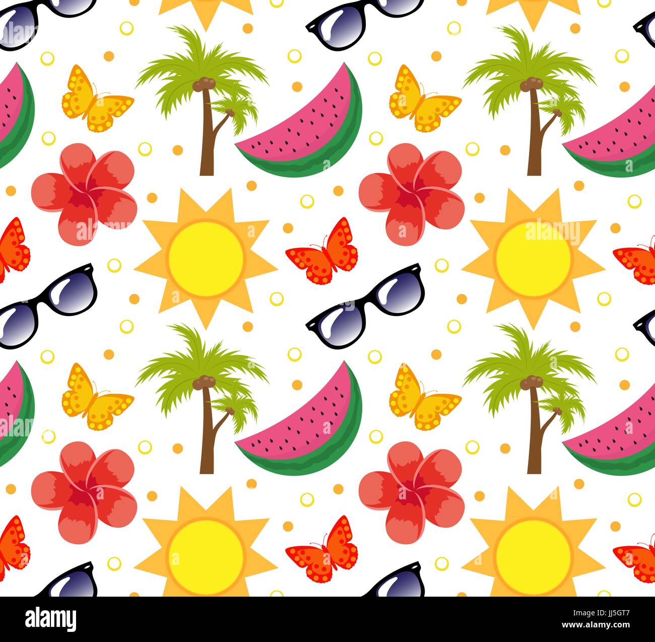 Summertime seamless pattern. Bright summer infinite background. Beach,  vacation, sea theme repeating texture. Vector illustration Stock Vector  Image & Art - Alamy