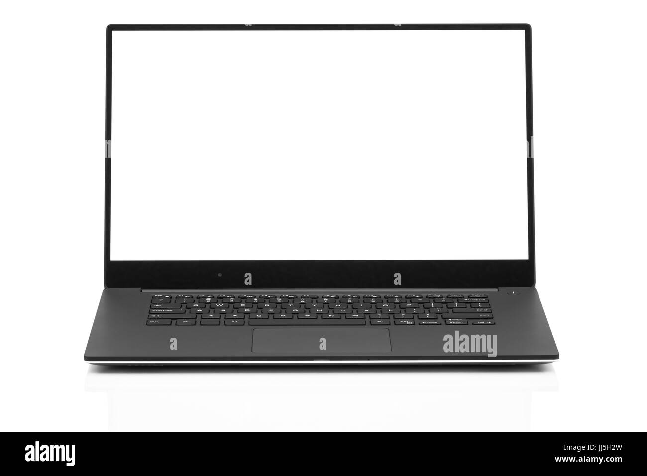 Sleek modern business laptop on white background Stock Photo