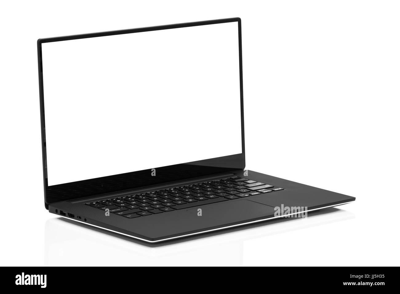 Sleek modern business laptop on white background Stock Photo