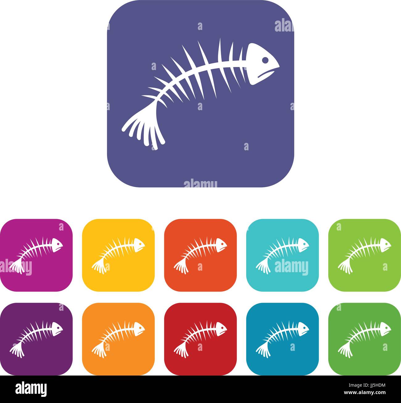 Fish bones icons set Stock Vector Image & Art Alamy