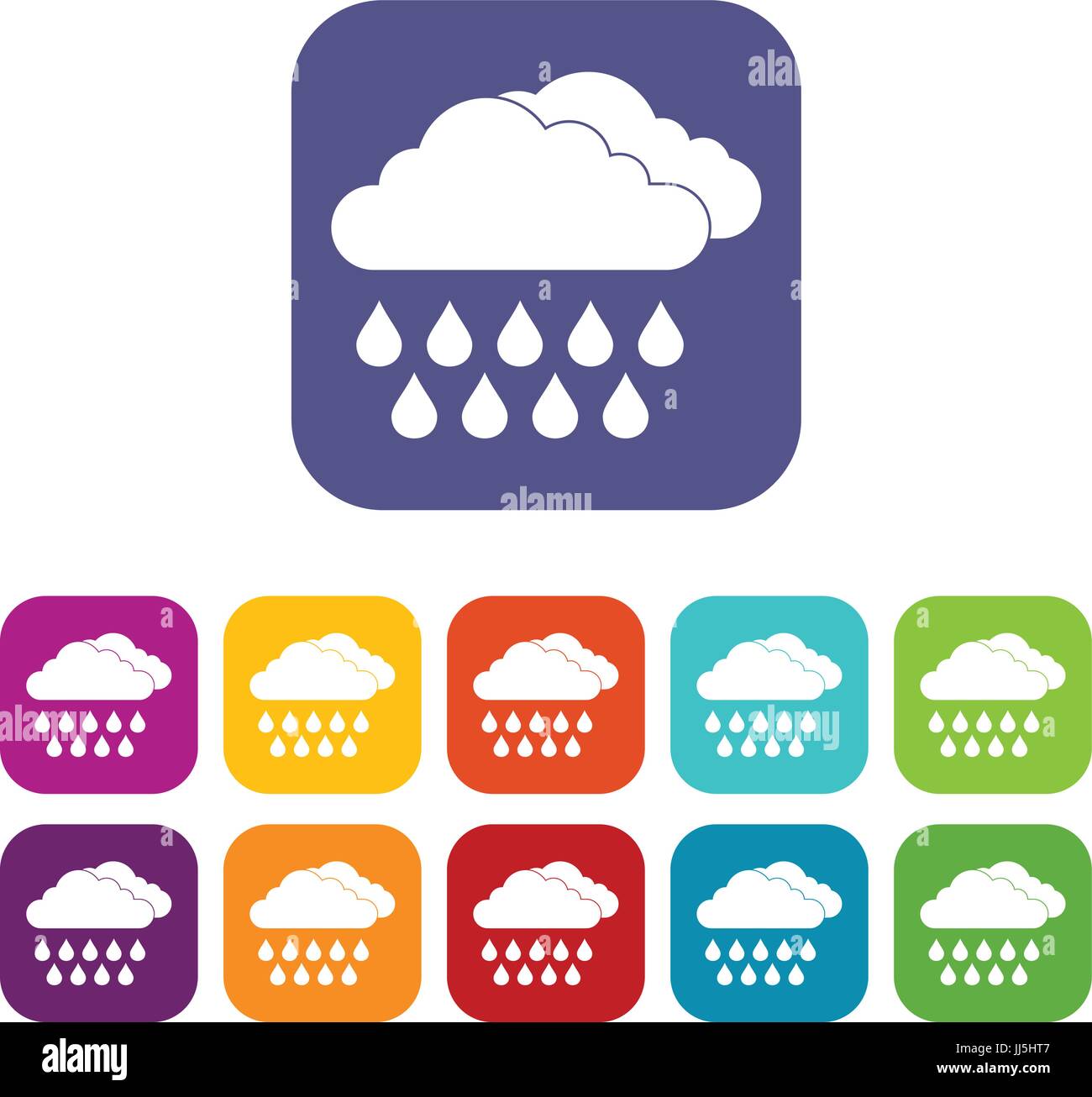 Cloud and rain icons set Stock Vector Image & Art - Alamy
