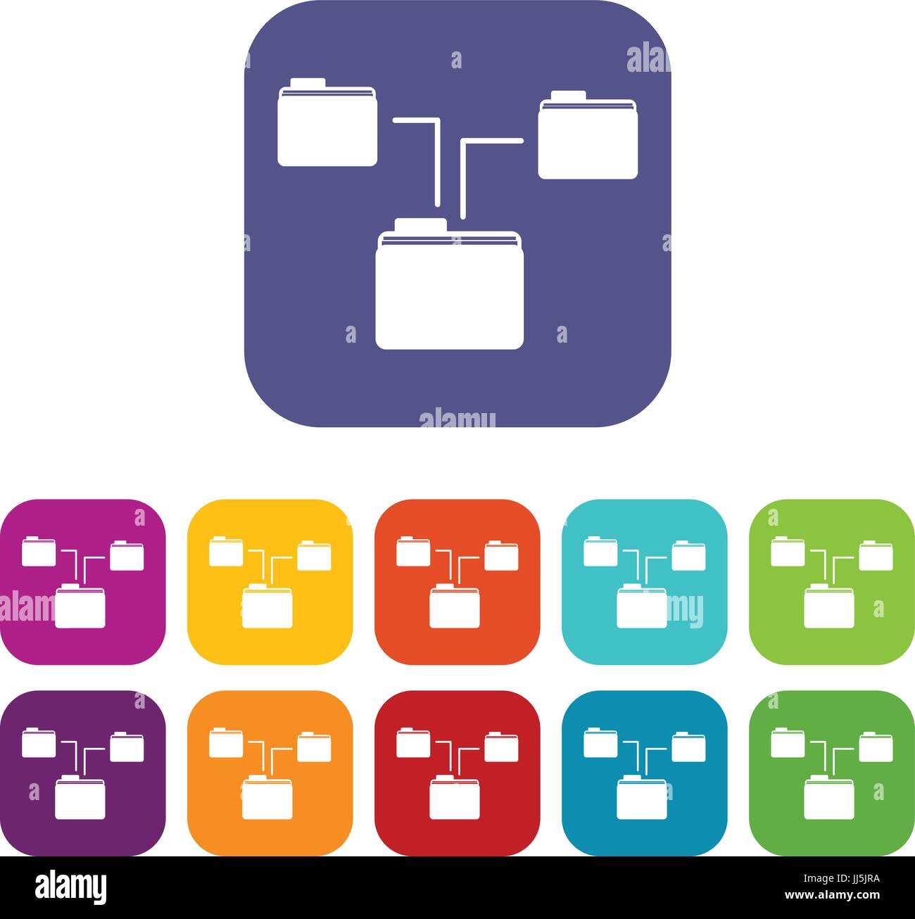 Folders structure icons set Stock Vector Image & Art - Alamy