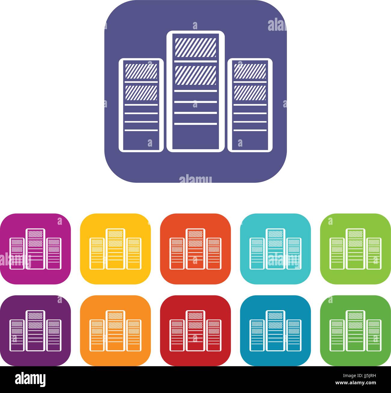 Database servers icons set Stock Vector Image & Art - Alamy