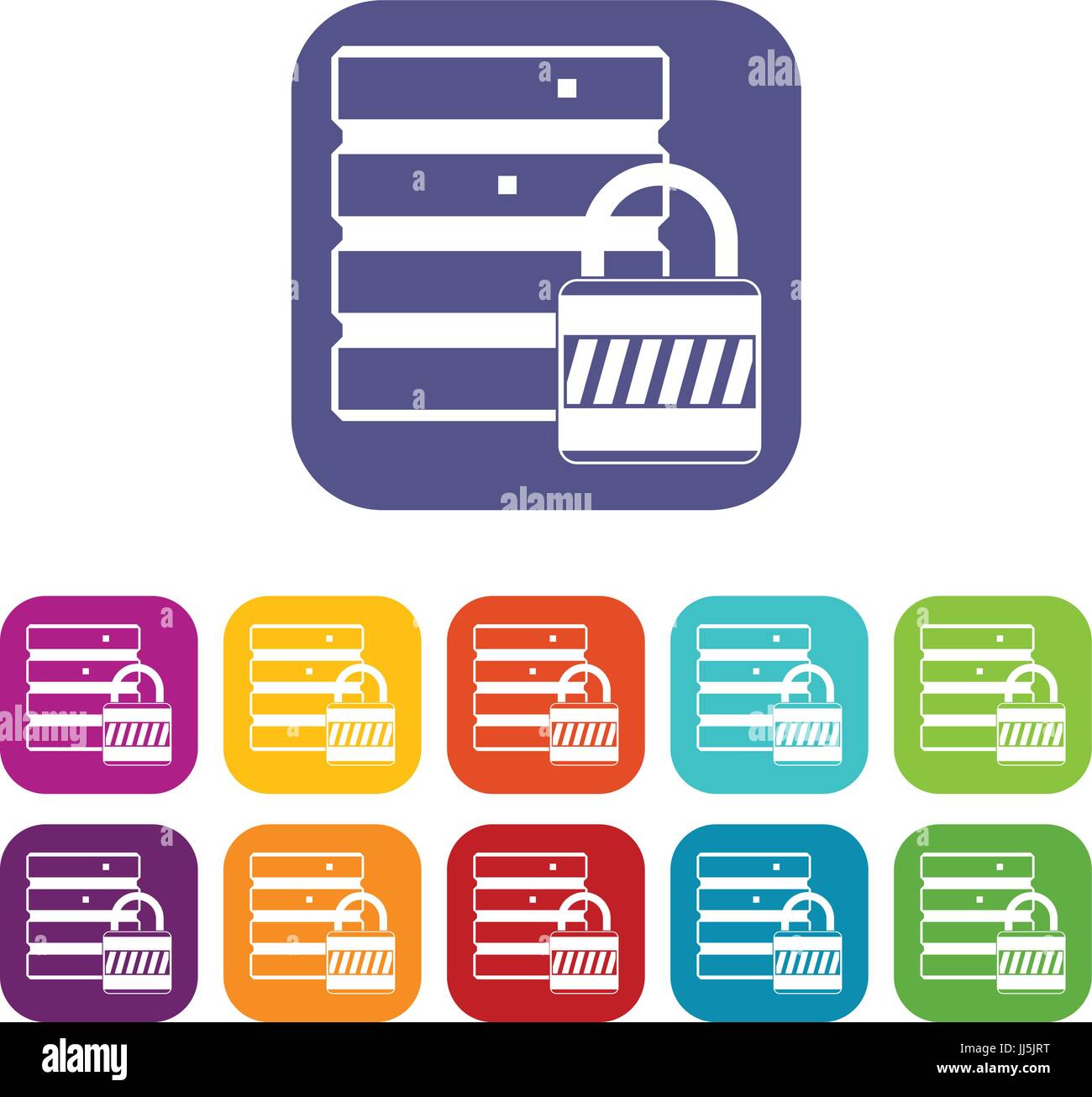 Database with padlock icons set Stock Vector Image & Art - Alamy
