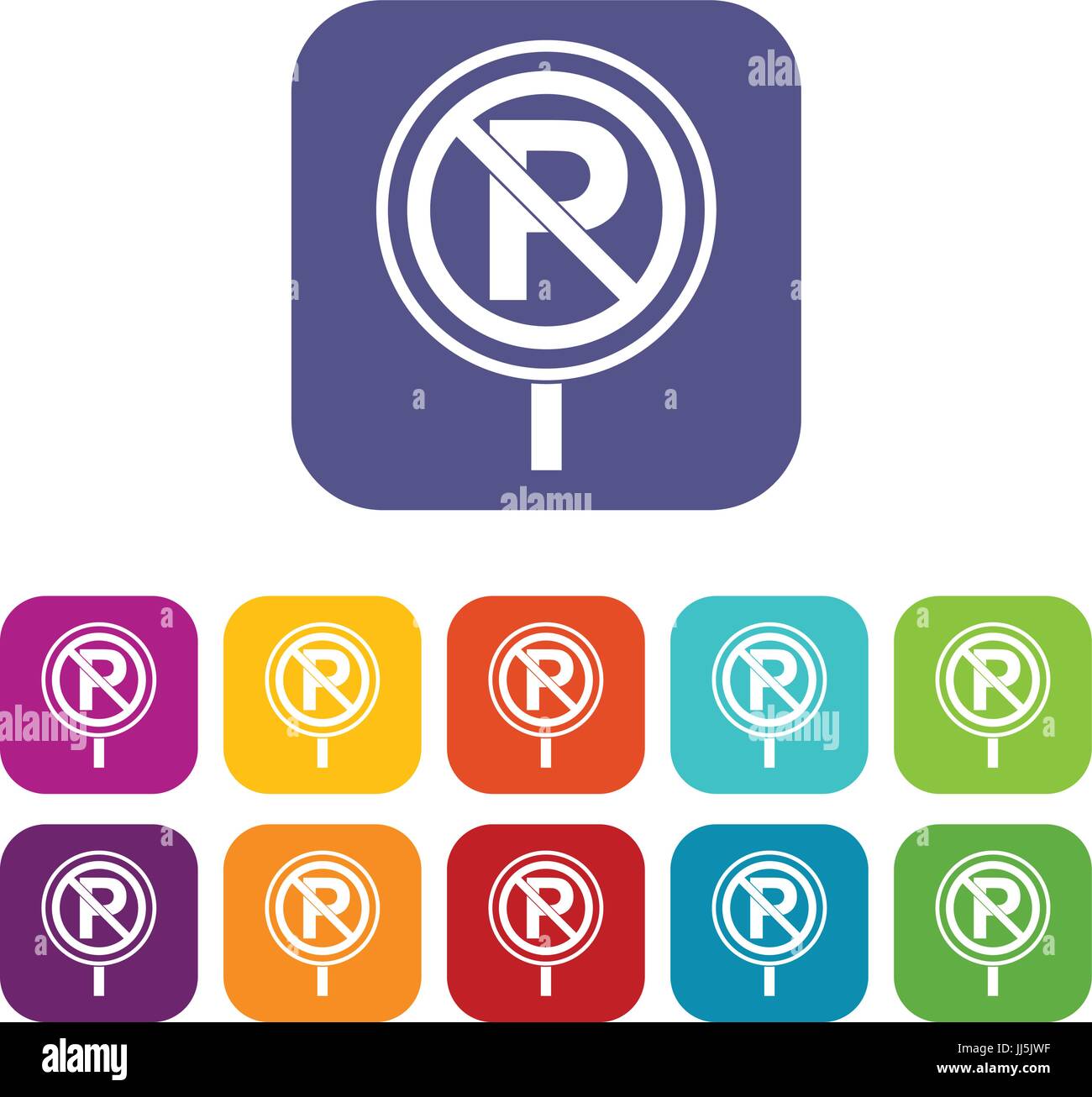 No parking sign icons set Stock Vector Image & Art - Alamy