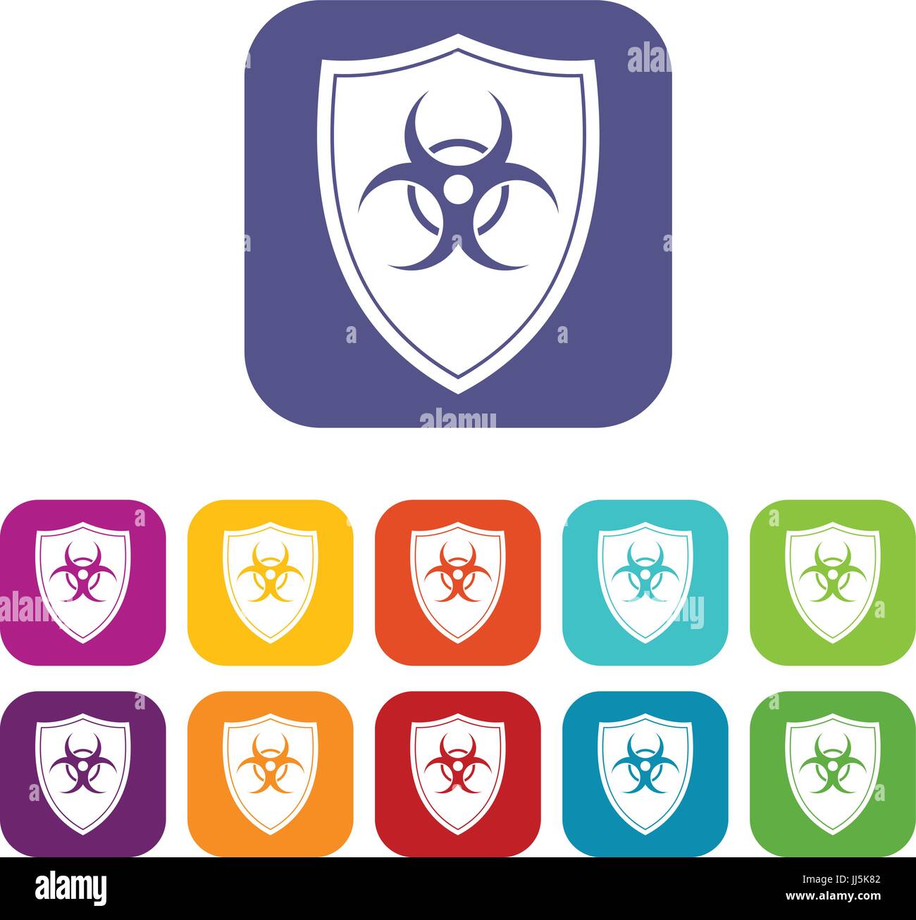 Shield with a biohazard sign icons set Stock Vector Image & Art - Alamy