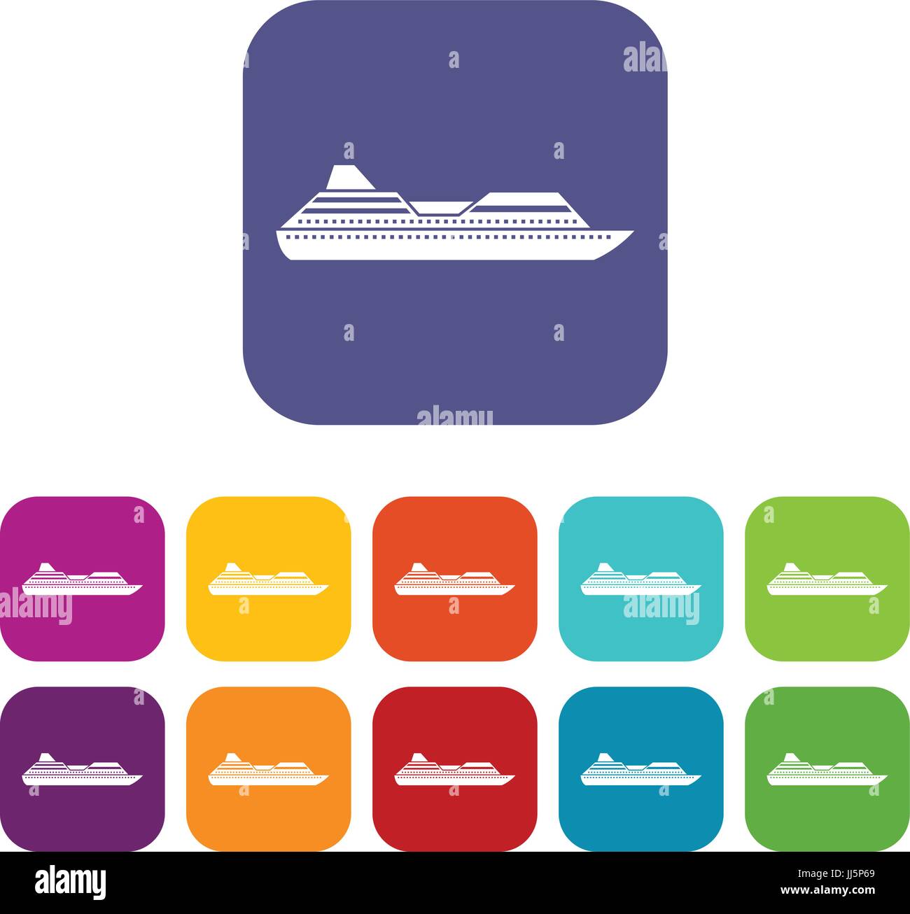 Cruise liner icons set Stock Vector Image & Art - Alamy