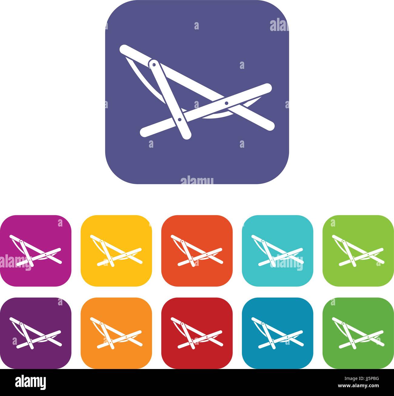 Beach chaise icons set Stock Vector Image & Art - Alamy