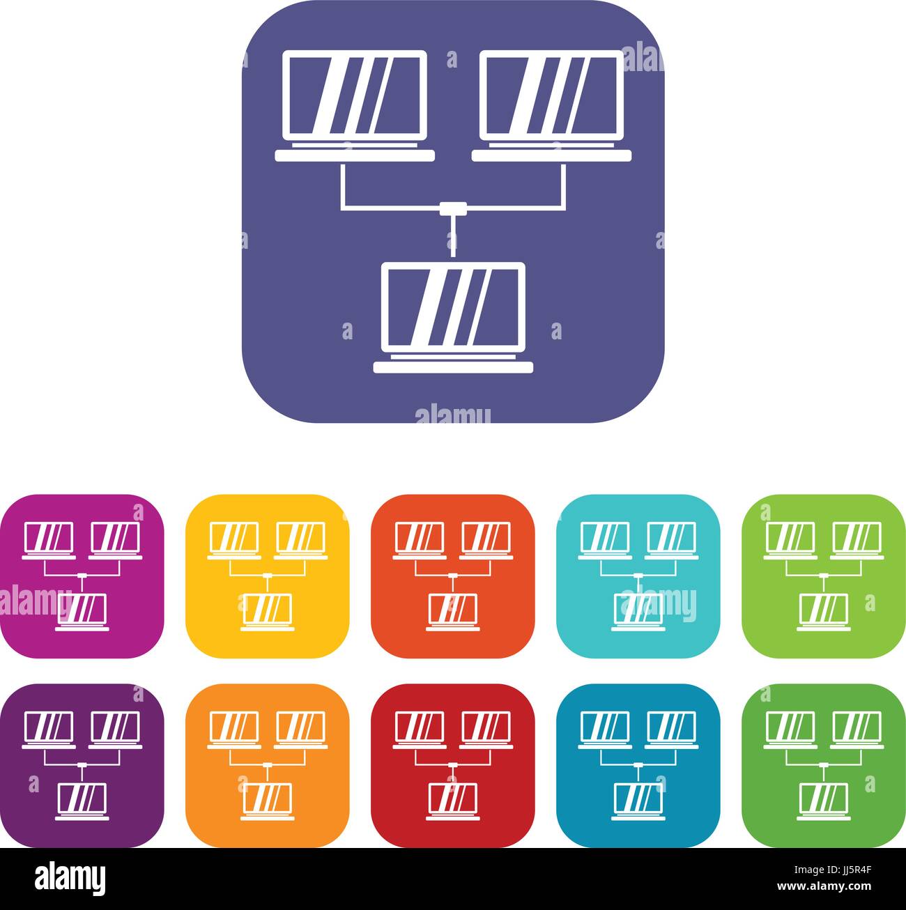 Exchange of data between computers icons set Stock Vector Image & Art ...