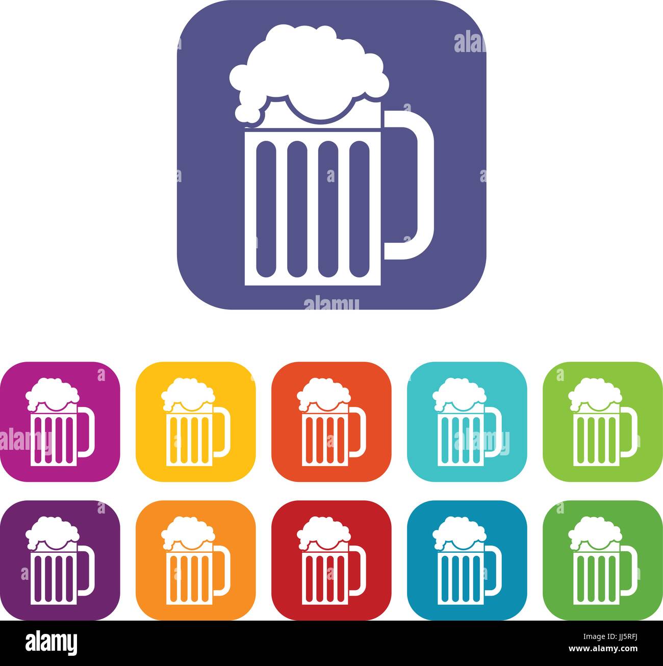 Beer mug icons set Stock Vector Image & Art - Alamy