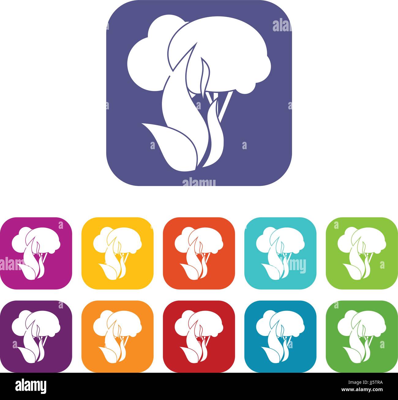 Burning forest trees icons set Stock Vector Image & Art - Alamy