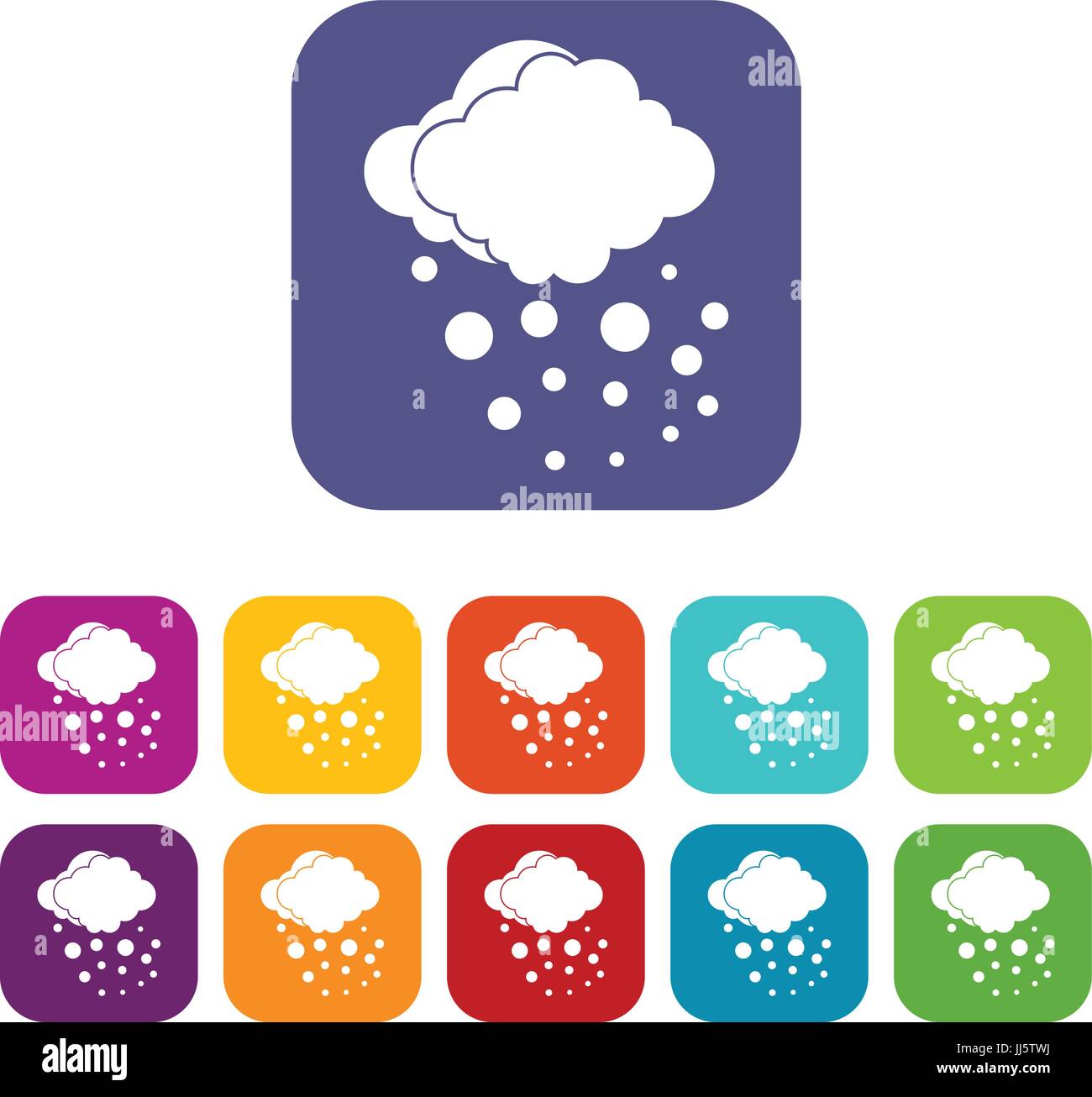 Cloud with hail icons set Stock Vector Image & Art - Alamy