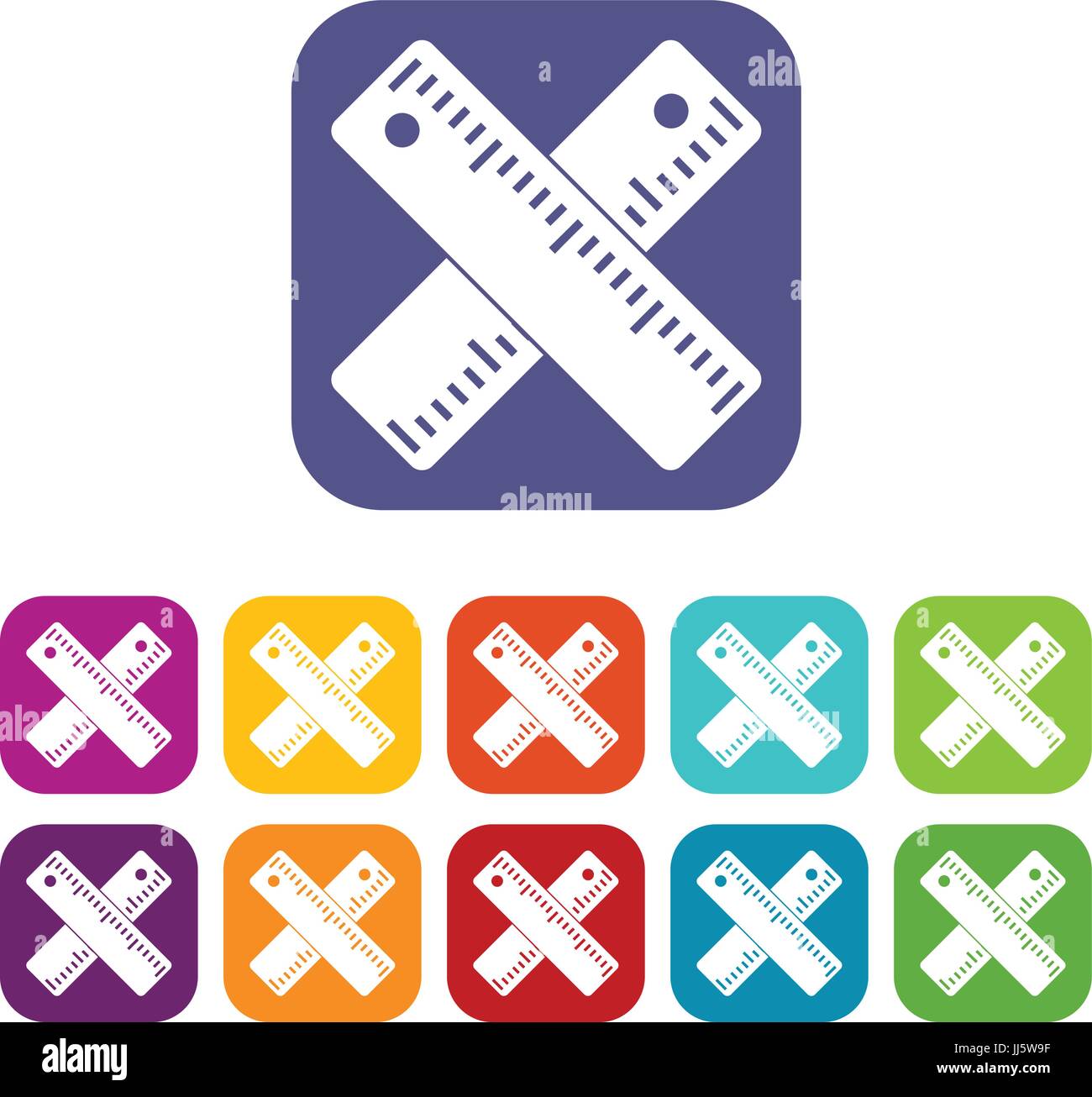 Two crossed rulers icons set Stock Vector Image & Art - Alamy