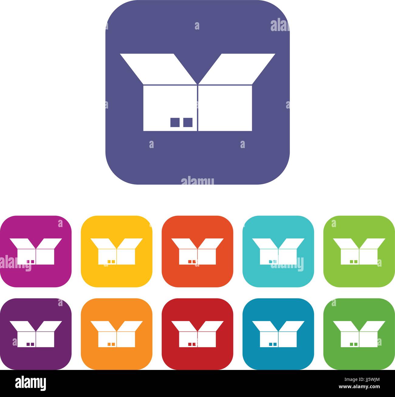 Opened cardboard box icons set Stock Vector Image & Art - Alamy