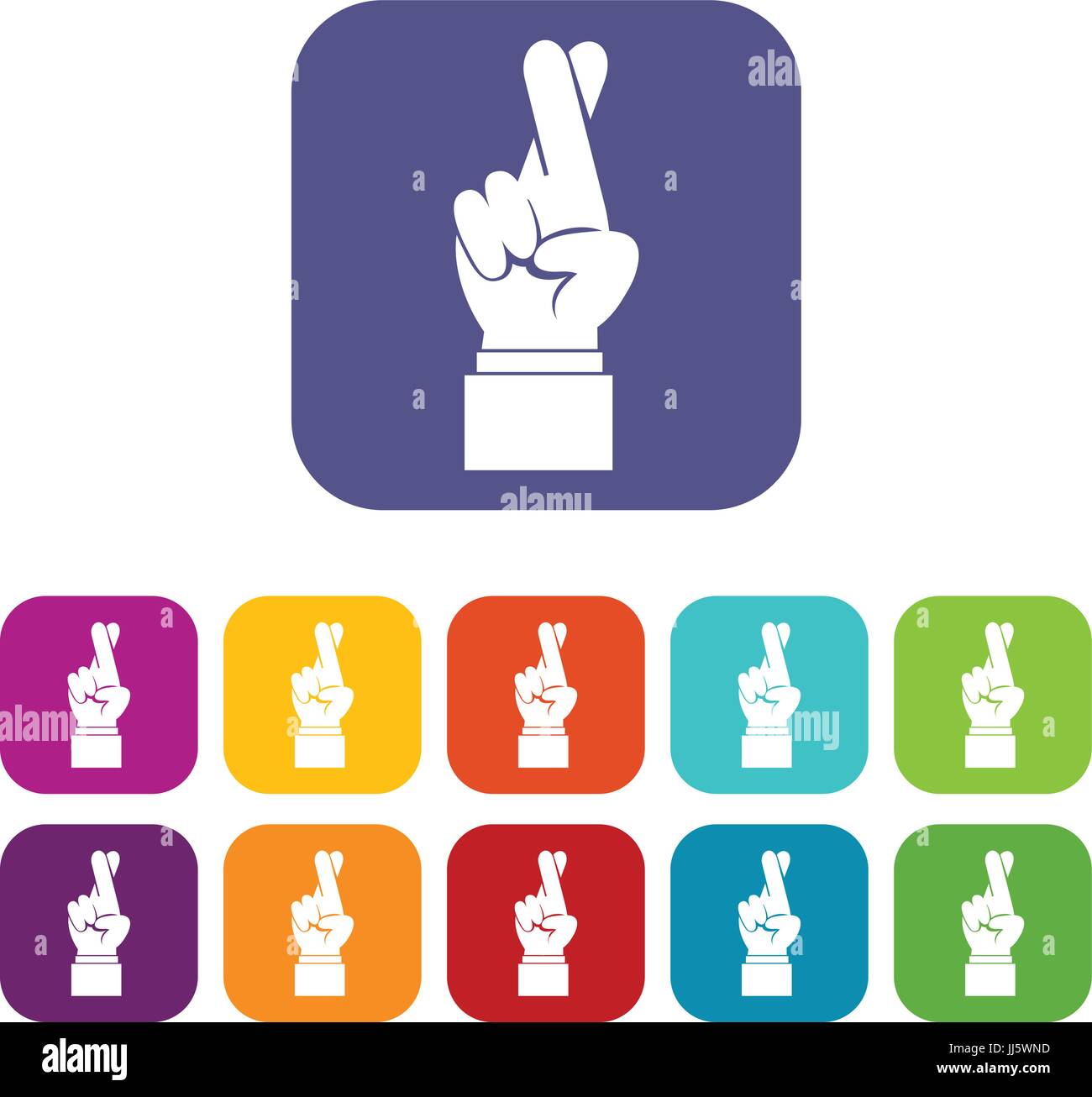 Fingers crossed icons set Stock Vector Image & Art Alamy