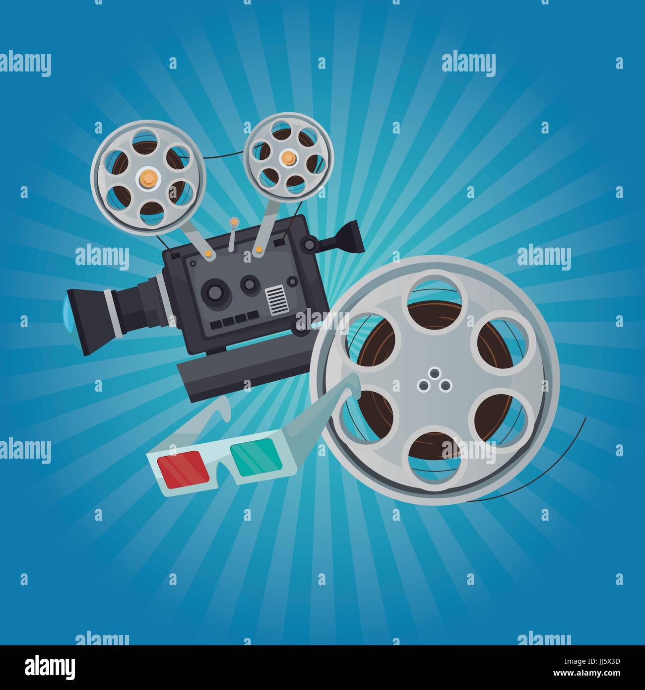 3d antique film projector hi-res stock photography and images - Alamy