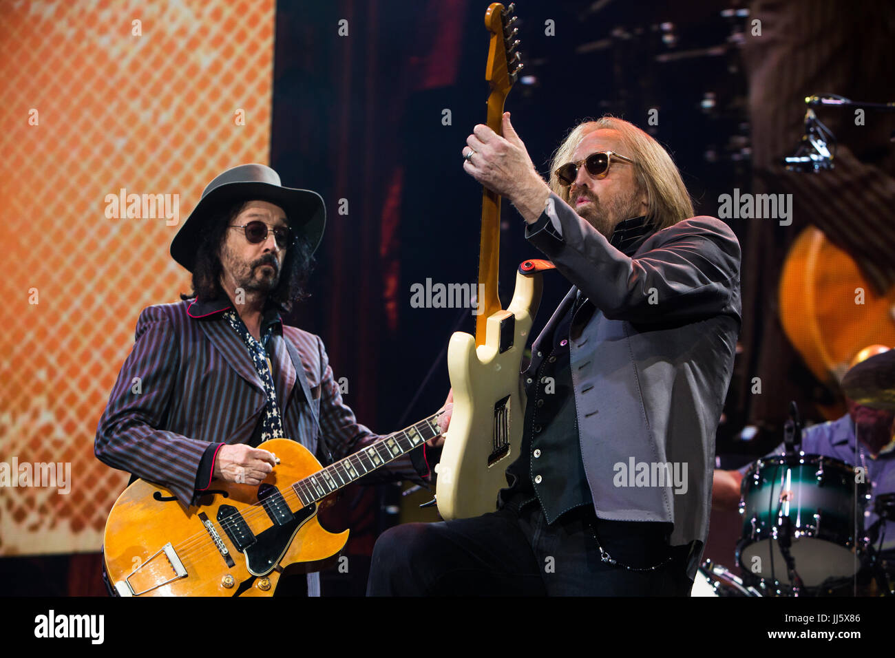 Mike Campbell and Tom Petty. Tom Petty & The Heartbreakers performing