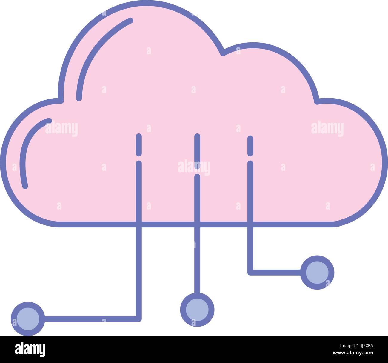 cloud data with circuits to digital connection Stock Vector