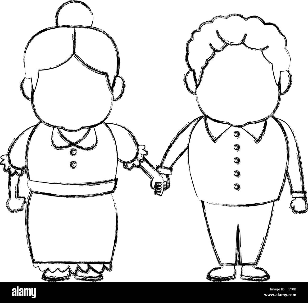 Grandma grandpa holding hands Black and White Stock Photos & Images - Alamy